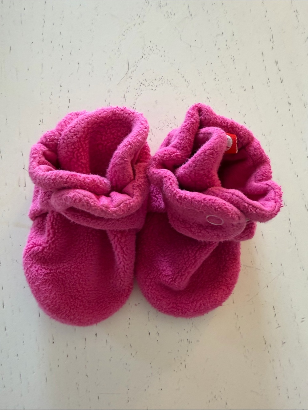 Zutano Hot Pink Plush Infant Footie Booties